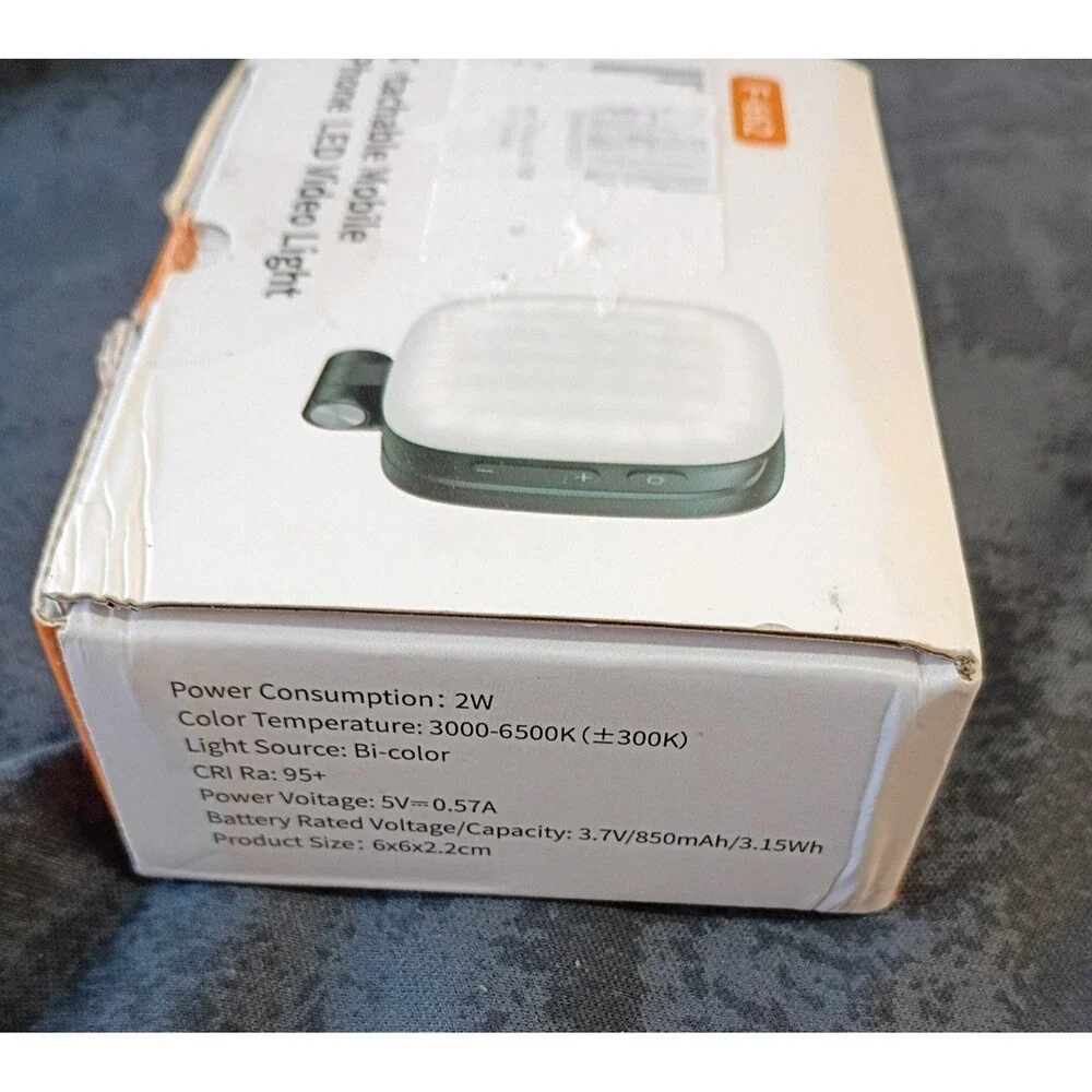 F-662 Detachable Clip-On LED Streaming Selfie Light Bi-Color Phone Laptop Tablet